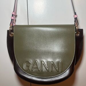 Ganni Embossed Adjustable Crossbody/Shoulder Bag Medium Size